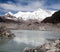 View of mount Cho Oyu and lake on Ngozumba glacier