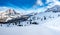 A view of Mount Cristallo, from mount Faloria during winter season, a ski resort in Cortina d`Ampezzo, Italy