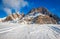 A view of Mount Cristallo during winter season, a ski resort in Cortina d`Ampezzo, Italy
