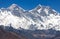 View of Mount Everest, Nuptse rock face, Lhotse