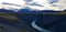 View of Mount Fitz Roy and Cerro Torre from Rio De Las Vueltas canyon near El Chalten, Patagonia, Argentina