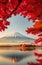 View of Mount Fuji in Landscape View with Cherry Blossoms from the West Peninsula