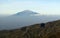 View from mount Kilimanjaro on a mount Meru