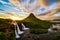 View of mount Kirkjufell and Kirkjufellfoss in Iceland