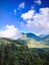 View of Mount Lawu with a beautiful clear, cloudy sky, one of the mountains