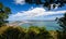 A view from mount Manganui looking down at Tauranga port in Tauranga New Zealand