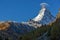View of mount Matterhorn from Zermatt, Alps, Switzerland
