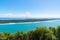 View from Mount Maunganui along scenic Matakana Island