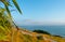 View from Mount Maunganui of walking track and blue Pacific beyond