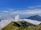 View of Mount Merapi and some savannas taken from Mount Merbabu on Java Island