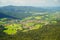 View from mount Osser to Lam, a small town in the Bavarian Forest