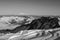 View of Mount Rainier from Mount St. Helens in the winter