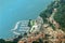 View from Mount Sasso del Ferro to Marina of Laveno Mombello at Lake Maggiore, Italy