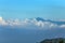 View of mount semeru, indonesia from far away with cloud seround it