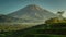 View of Mount Sumbing with a light mist in the morning HDR processed