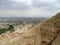 View from Mount Temptation over Jericho onto Dead sea and Jordan mountains