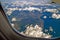 View of Mount Vesuvius and the seafront from the plane