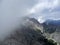 View from mountain Alpspitze via ferrata in Garmisch-Partenkirchen, Bavaria, Germany