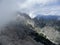 View from mountain Alpspitze via ferrata in Garmisch-Partenkirchen, Bavaria, Germany