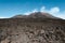 The view from mountain Etna volcano in Sicily, Italy. The biggest active volcano in Europe