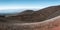 The view from mountain Etna volcano in Sicily, Italy. The biggest active volcano in Europe 3,329 m. Cold lava on the slope of mo