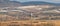 View of the mountain hills in the town of Nowy Waliszow