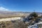 View at the mountain landscape, valley and snow in Tafi del Valle, Tucuman, Argentina