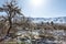 View at the mountain landscape, valley and snow in Tafi del Valle, Tucuman, Argentina