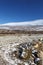 View at the mountain landscape, valley and snow in Tafi del Valle, Tucuman, Argentina