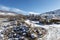 View at the mountain landscape, valley and village in Tafi del Valle, Argentina, South America