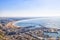 View from the mountain with the old kasbah to the bay of Agadir