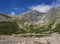 View on mountain Peak Lomnicky stit 2 634 m covered in clouds at Summer, in the High Tatras mountains of Slovakia with