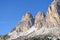 View on the mountain peak of Val Gardena, Italy