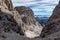 View of the mountain peaks Brenta Dolomites.