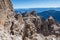 View of the mountain peaks Brenta Dolomites.
