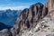 View of the mountain peaks Dolomites.