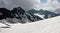 View of Mountain Range in Swiss Alps in Summer