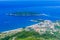 View on mountain, sea, Budva and Sveti Nikola island