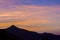 View of mountain siluate on twilight sky after sunset