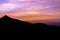 View of mountain siluate on twilight sky after sunset