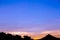 View of mountain siluate on twilight sky after sunset