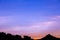 View of mountain siluate on twilight sky after sunset