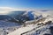 View from mountain Sniezka in winter