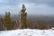 The view from the mountain Sugomak in cloudy day in the winter, Southern Ural, Russia