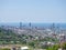 View from the mountain to the modern city. Beautiful cityscape. Batumi from above
