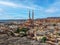 View from the mountain to Old Market with Al Sahaba Mosque in Sharm El Sheikh