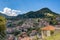 View of mountain village, Baltessiniko in Arcadia, Peloponnese,