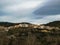 View of the mountain village of Fuente de la Reina