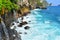 View on mountain waterfall and the Indian ocean from the cliffs