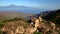 View of mountainous landscape and rock formations from the mirador viewpoint Degollada de Peraza, La Gomera, Canary Islands